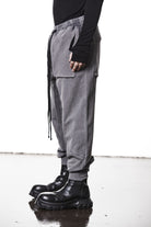 M ST 509 – Cargo Pants Multi-Pocket Long Drawstrings Elastic Waist Tapered Cuffs Used Grey -  Man THOM KROM