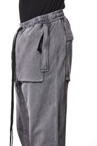 M ST 509 – Cargo Pants Multi-Pocket Long Drawstrings Elastic Waist Tapered Cuffs Used Grey -  Man THOM KROM