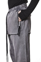 M ST 509 – Cargo Pants Multi-Pocket Long Drawstrings Elastic Waist Tapered Cuffs Used Grey -  Man THOM KROM