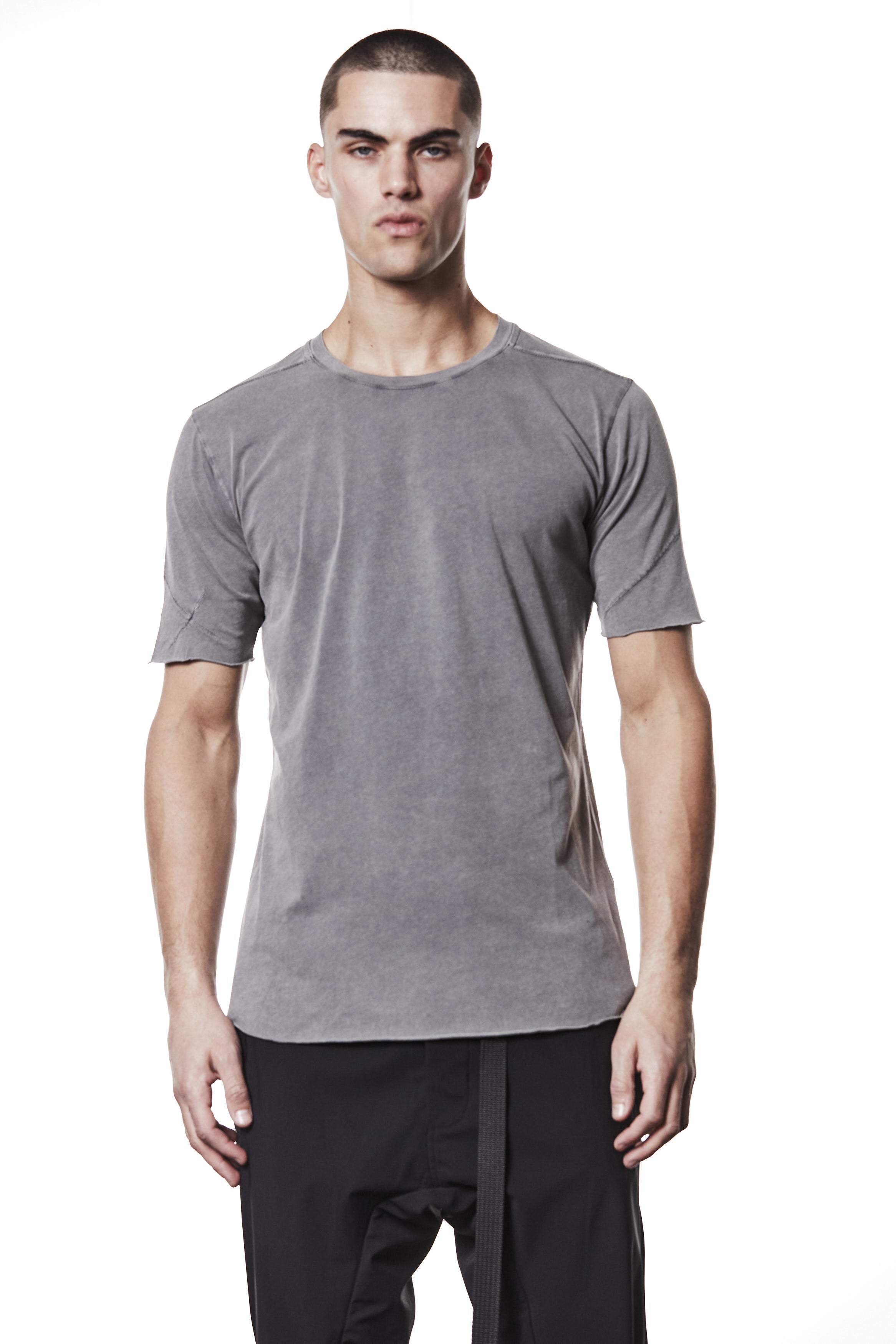 M TS 872 used grey  – Fitted Short-Sleeve T-Shirt Asymmetric Back Seam - Man THOM KROM