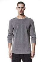 MTS898 – Fitted Long-Sleeve Top – Ribbed Texture with Exposed Seams Used Grey - Man, Shirts, Shirts, TEPHRA