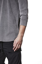 MTS898 – Fitted Long-Sleeve Top – Ribbed Texture with Exposed Seams Used Grey - Man, Shirts, Shirts, TEPHRA