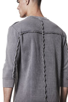 MTS898 – Fitted Long-Sleeve Top – Ribbed Texture with Exposed Seams Used Grey - Man, Shirts, Shirts, TEPHRA
