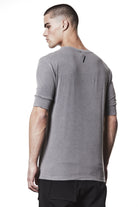 M TS 903 – Fitted Short-Sleeve T-Shirt Extended Cuffs Raw Edge Used Grey - Man THOM KROM