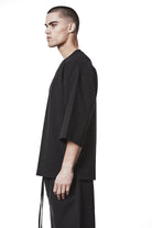 M TS 906 Black Oversized T-Shirt – Wide Sleeves and Relaxed Fit Black Man THOM KROM