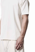 M TS 936 T-Shirt - Cream Stretch Cotton Elastane Worked Knit Rib Men's