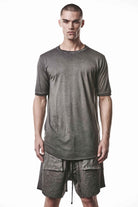 M TS 937 T-Shirt - Gray Cold Dye Cotton Modal Rib Men's