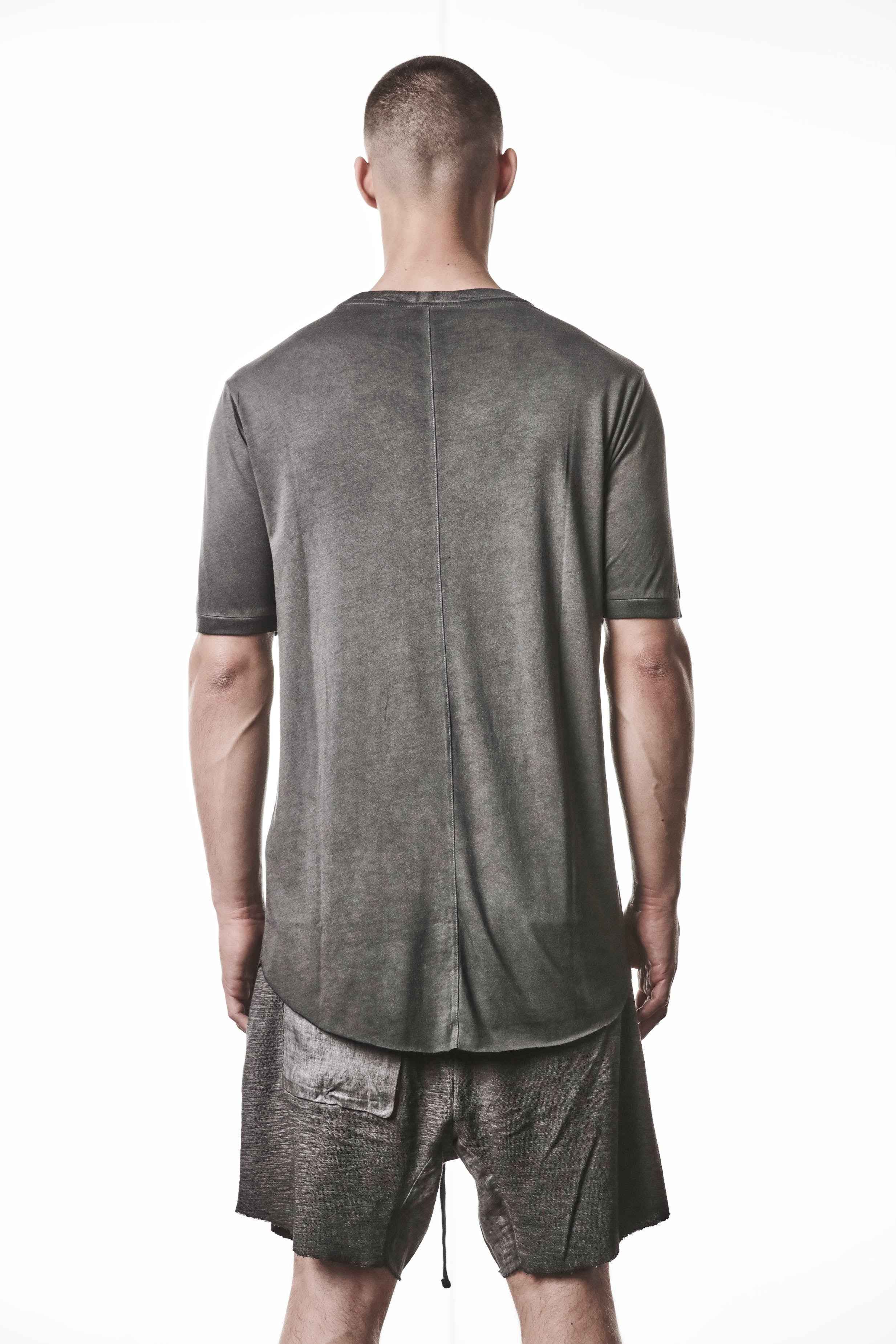 M TS 937 T-Shirt - Gray Cold Dye Cotton Modal Rib Men's