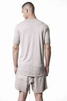 M TS 937 T-Shirt - Beige Cold Dye Stone Cotton Modal Rib Men's