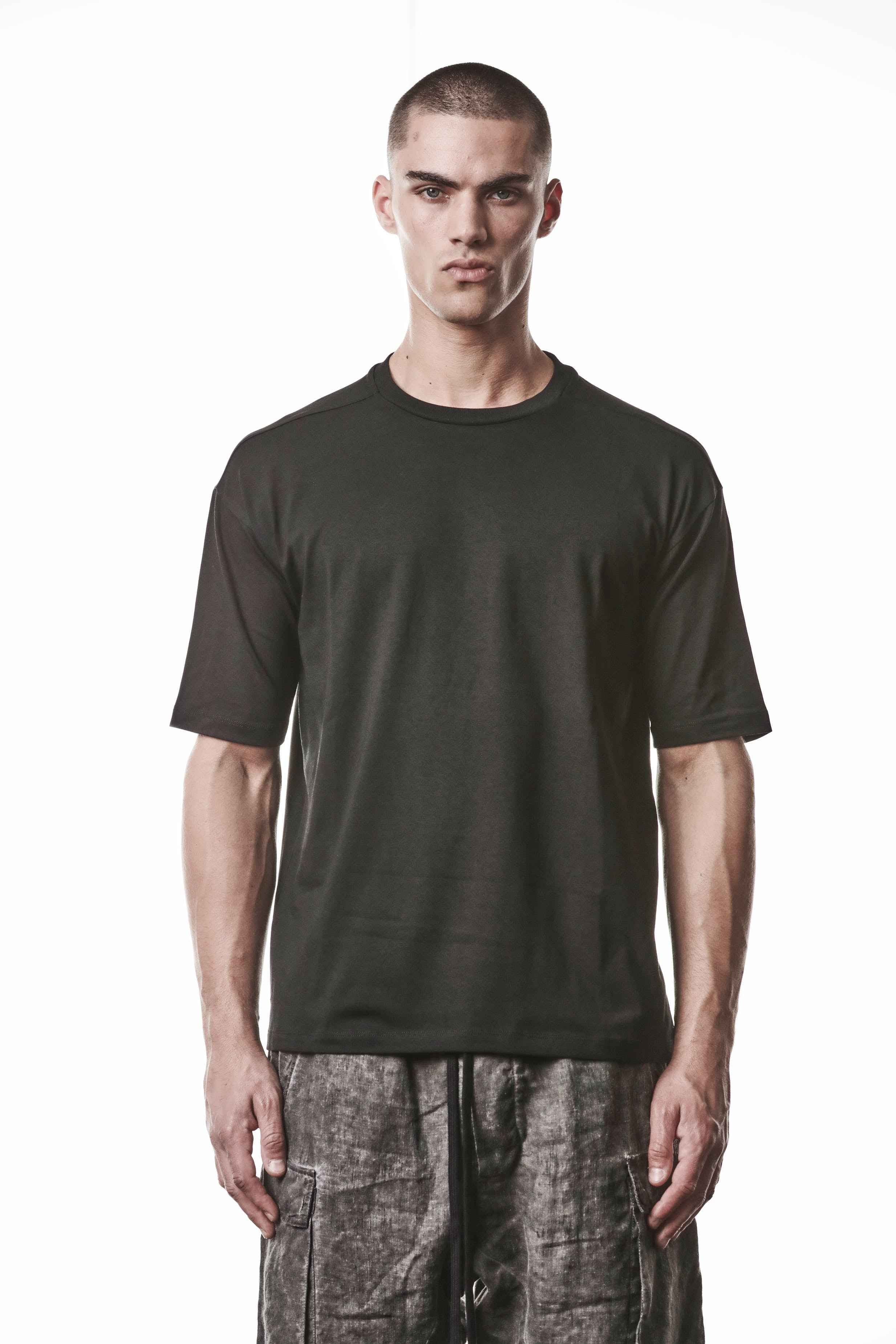 M TS 955 black Men t-shirt worked/gewirkt