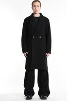 3Z M1113 COAT Comfort Blend Wool Black LA HAINE INSIDE US