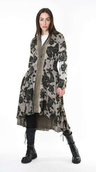A3B SM46025 REVERSIBLE COAT Cannete Velvet & Viscose Satin Green Tuscany
