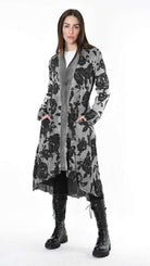 A3B SM46025 REVERSIBLE COAT Cannete Velvet & Viscose Satin Green Tuscany