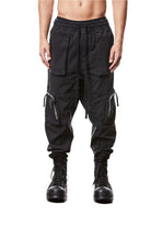 T3M P 1025 woven cargo trousers black