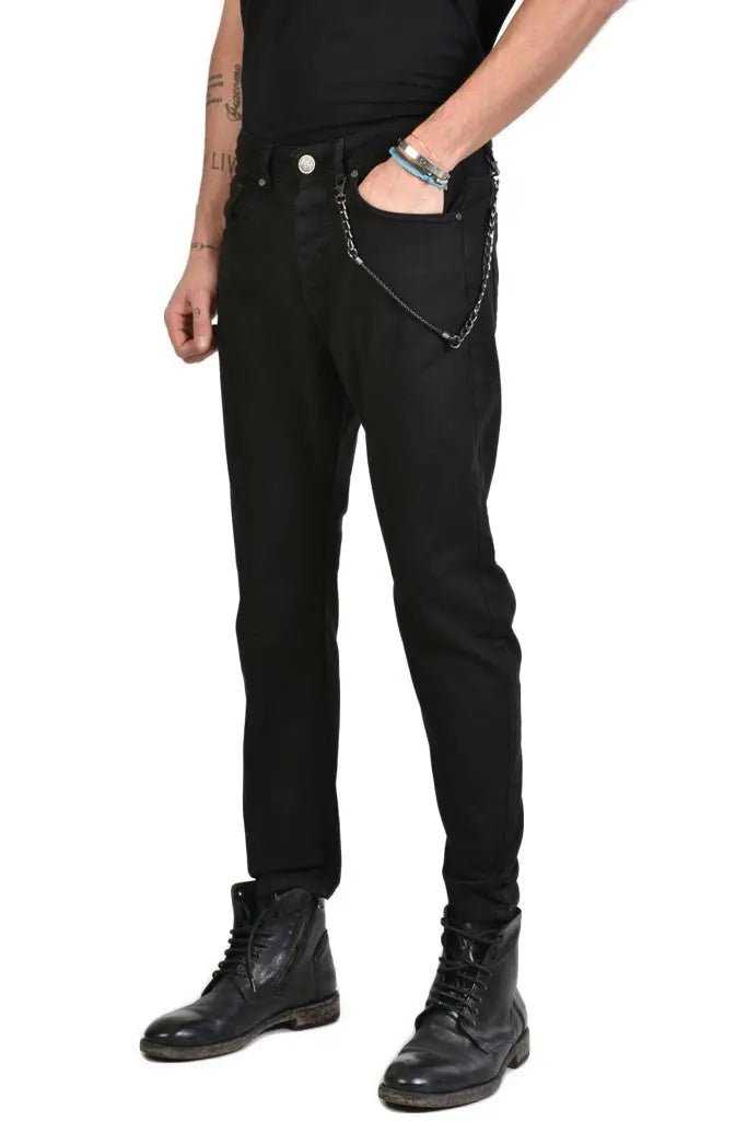 TR2UOXFO223 BLACK stretch denim 99 Pants trousers men XAGON MAN TEPHRA