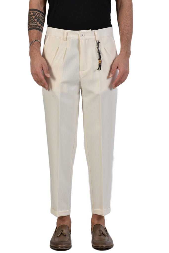 TR2ZX77LT23X ECRU stretch trousers.