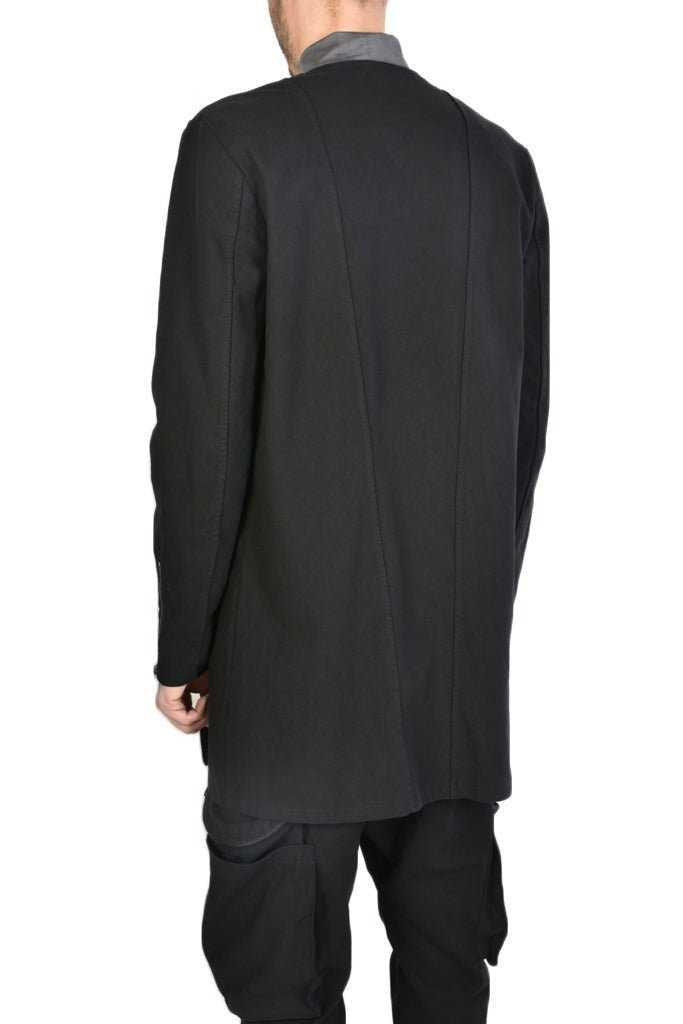 TR3B CENTRAL23 BLACK Gabardine cotton stretch long jacket..