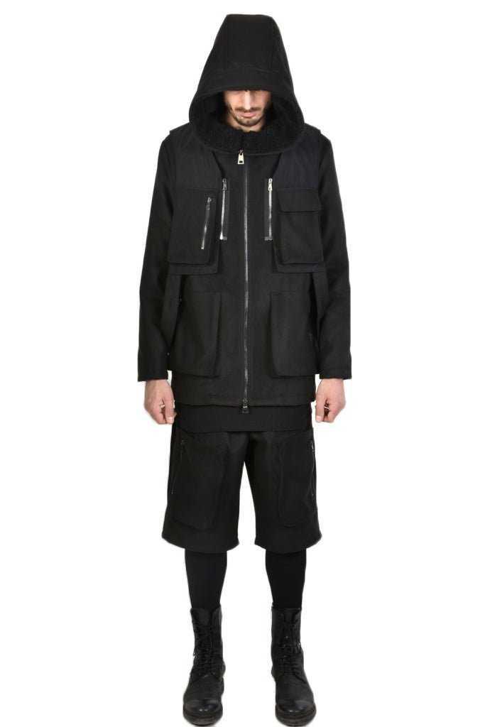 TR3B CONSPIRACY2325 BLACK Regular Cloth Coat