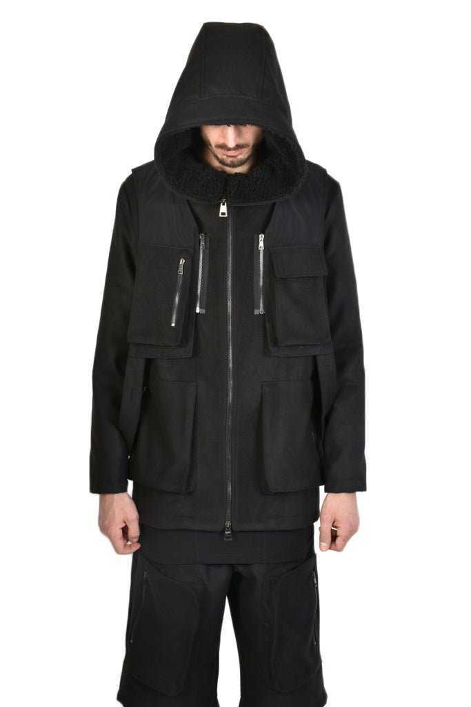 TR3B CONSPIRACY2325 BLACK Regular Cloth Coat 489 Coats & Jackets Jackets LA HAINE INSIDE US TEPHRA