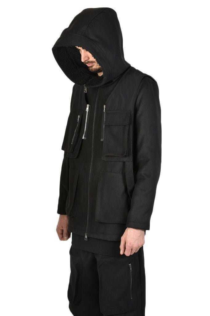 TR3B CONSPIRACY2325 BLACK Regular Cloth Coat