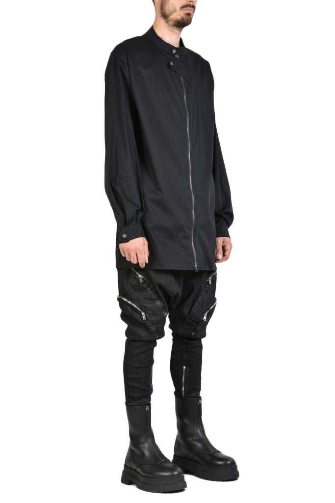 TR3B FACTOTUM23 BLACK Stretch Cotton Long Oversize Shirt 182 Shirts Shirts for men LA HAINE INSIDE US TEPHRA