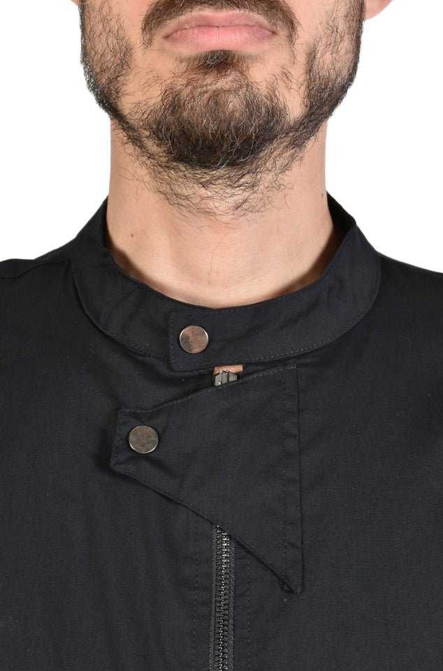 TR3B FACTOTUM23 BLACK Stretch Cotton Long Oversize Shirt.