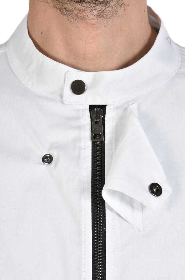 TR3B FACTOTUM23 WHITE Stretch Cotton Long Oversize Shirt.