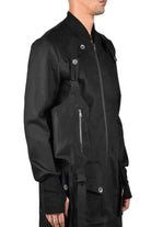 TR3B RASCAL23 Black Stretch Bull Jeans Bomber Jacket - Italian Crafted