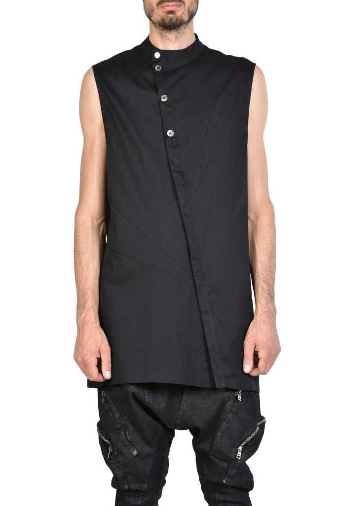 TR3B RISPOSTA23 BLACK Cotton Stretch Regular Long Sleeveless Shirt 144 Shirts Shirts for men LA HAINE INSIDE US TEPHRA