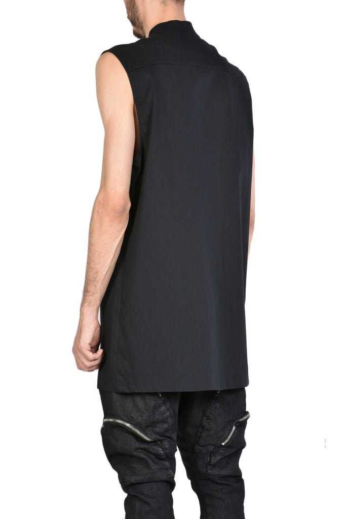 TR3B RISPOSTA23 BLACK Cotton Stretch Regular Long Sleeveless Shirt.