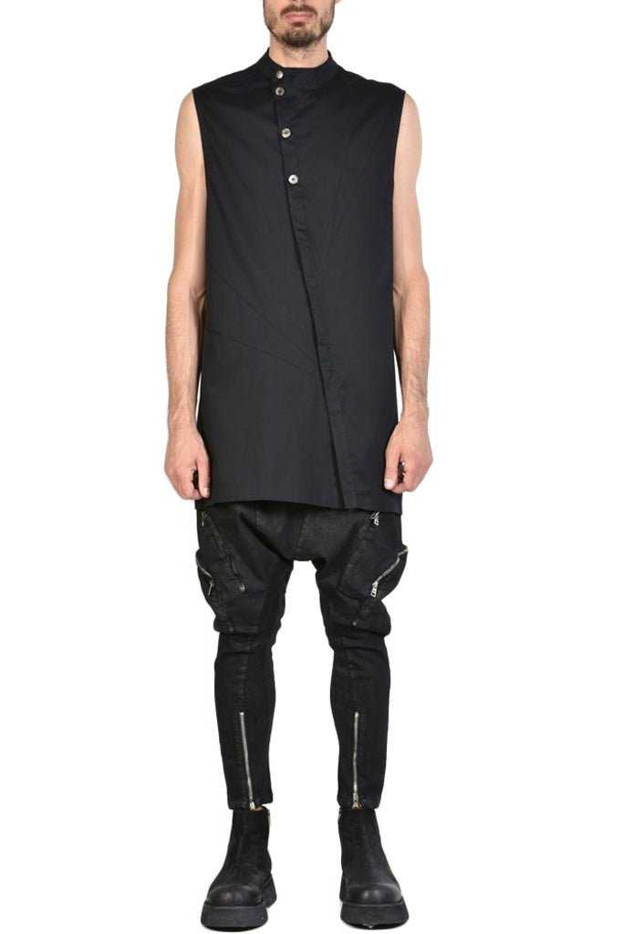 TR3B RISPOSTA23 BLACK Cotton Stretch Regular Long Sleeveless Shirt 144 Shirts Shirts for men LA HAINE INSIDE US TEPHRA