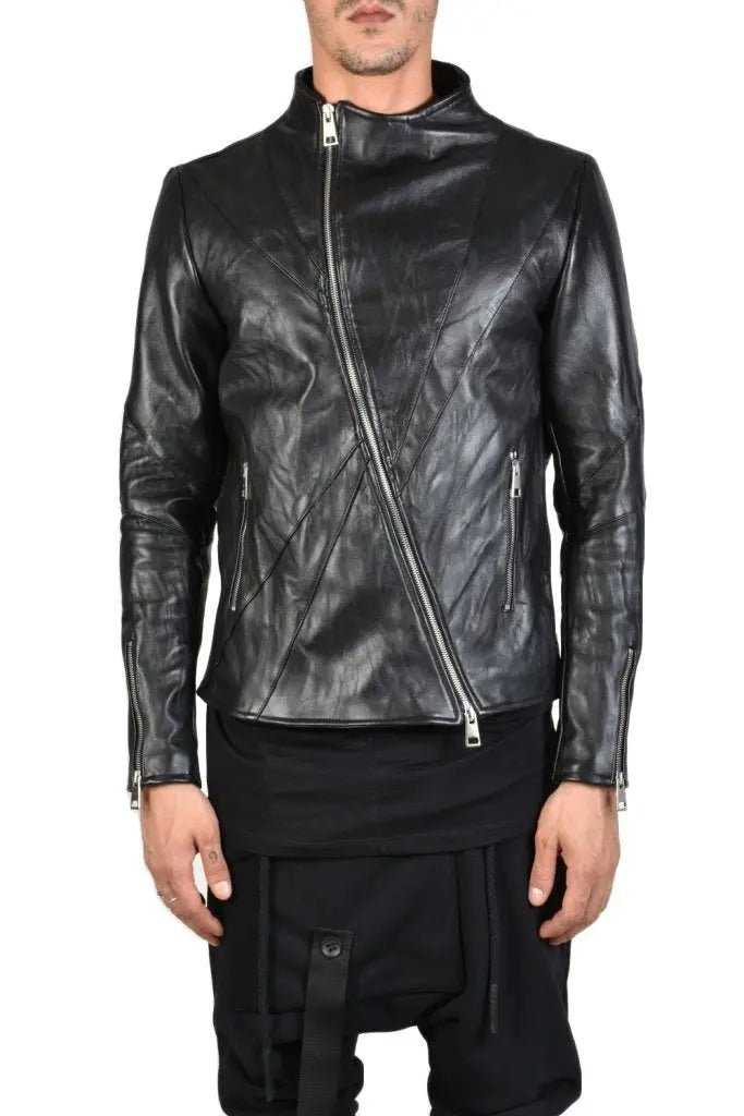 TR3B STORMZY23 BLACK Vegetable-tanned Crumpled Leather Regular Jacket.