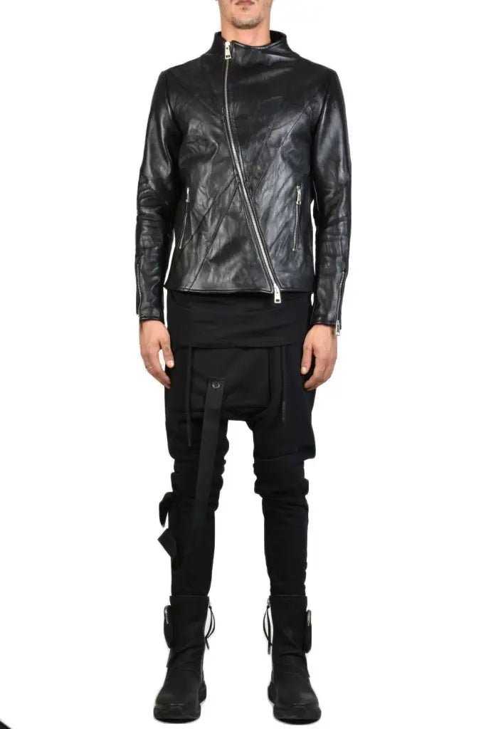 TR3B STORMZY23 BLACK Vegetable-tanned Crumpled Leather Regular Jacket 619 LEATHER JACKET Jackets LA HAINE INSIDE US TEPHRA