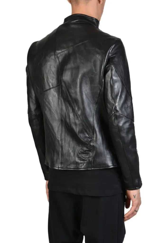 TR3B STORMZY23 BLACK Vegetable-tanned Crumpled Leather Regular Jacket.