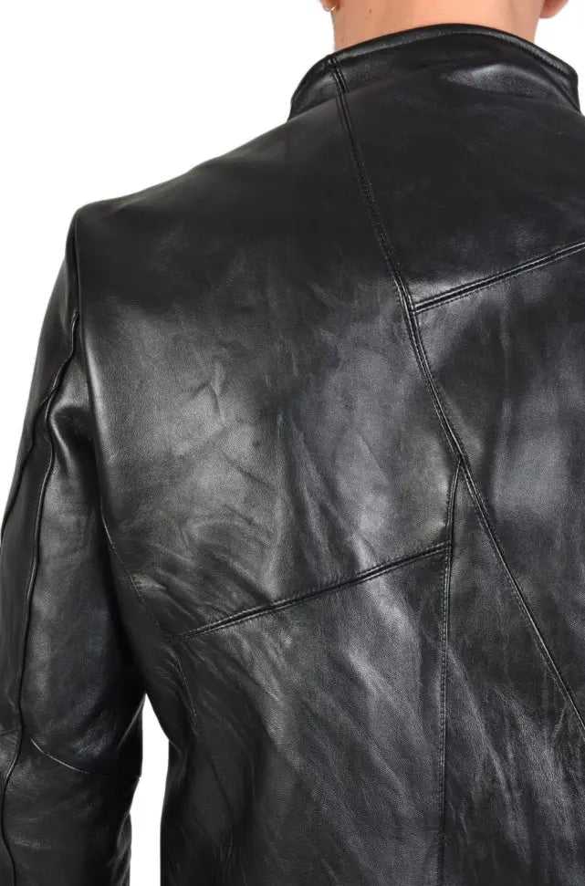 TR3B STORMZY23 BLACK Vegetable-tanned Crumpled Leather Regular Jacket 619 LEATHER JACKET Jackets LA HAINE INSIDE US TEPHRA