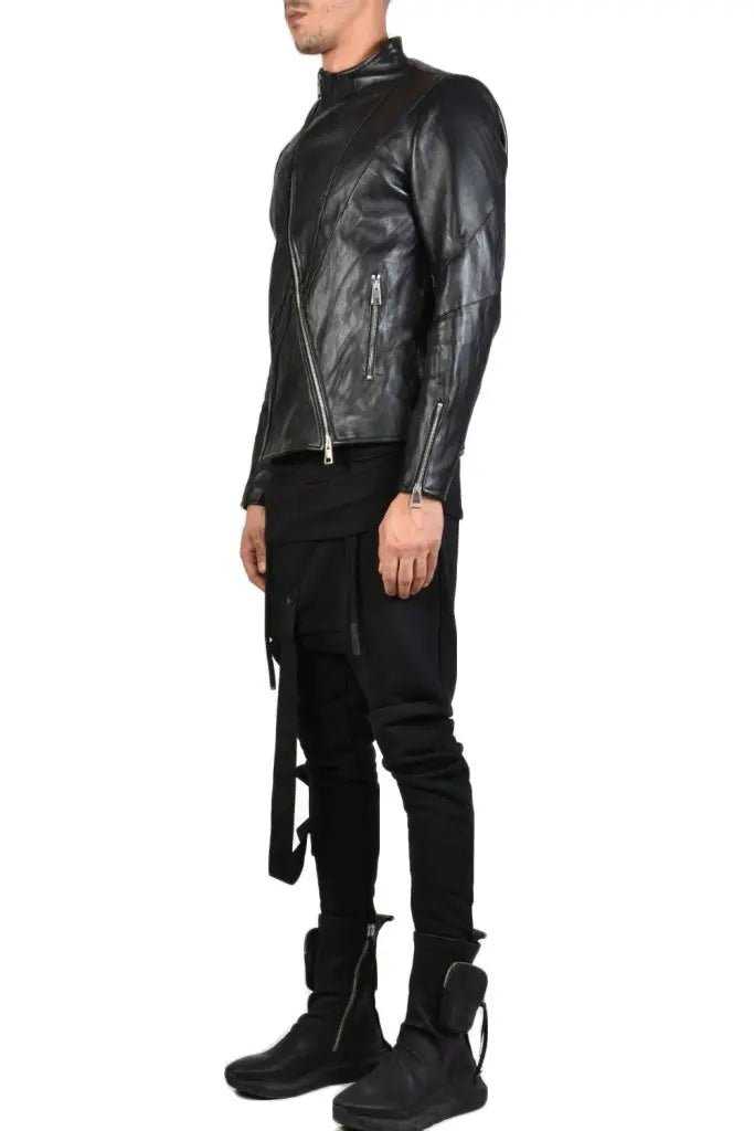 TR3B STORMZY23 BLACK Vegetable-tanned Crumpled Leather Regular Jacket.