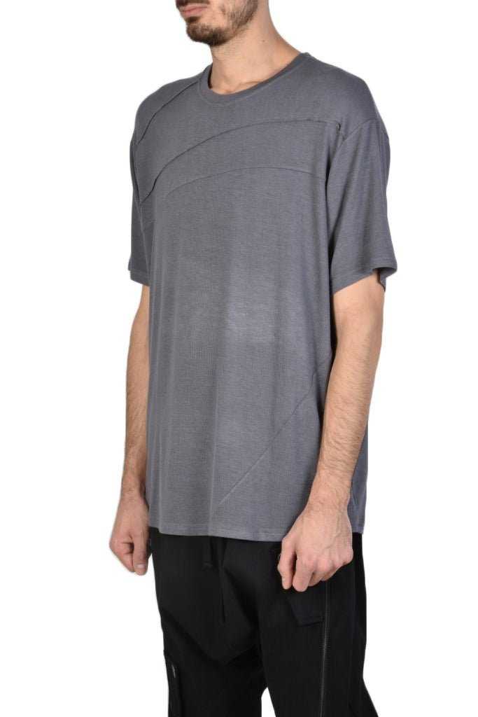 TR3J SOMEONE23 GREY viscose asymmetric regular t-shirt 109 T SHIRT T-shirts for men LA HAINE INSIDE US TEPHRA