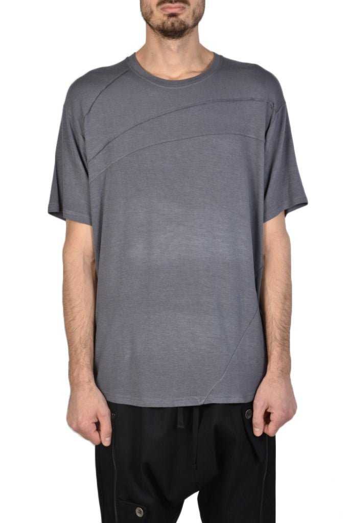 TR3J SOMEONE23 GREY viscose asymmetric regular t-shirt 109 T SHIRT T-shirts for men LA HAINE INSIDE US TEPHRA