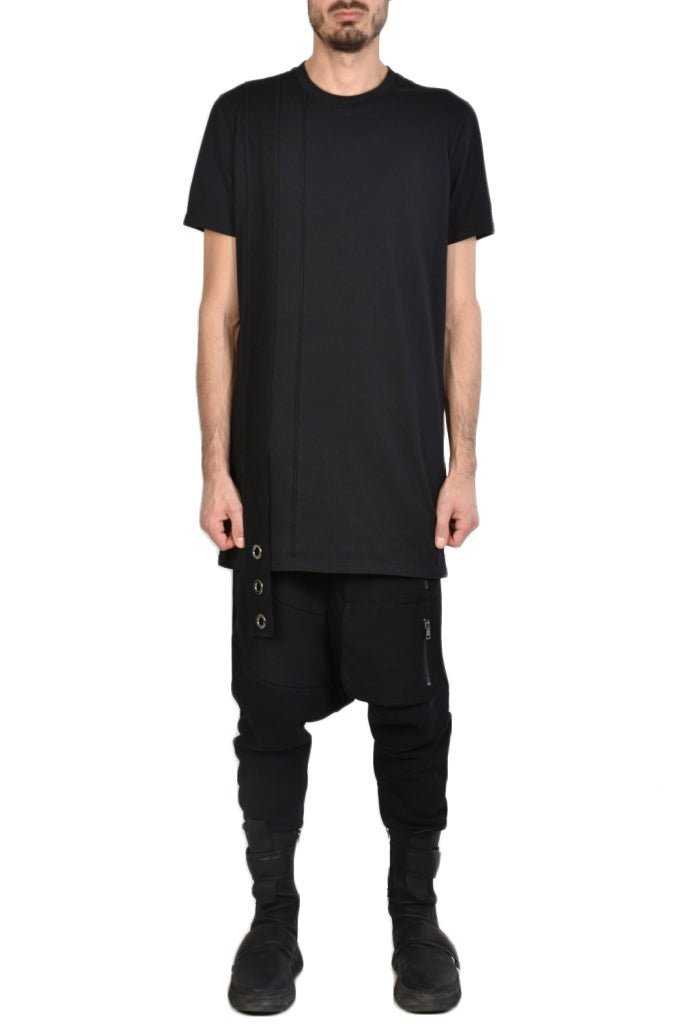 TR3J VOICES23 BLACK stretch cotton long oversize t-shirt 109 T SHIRT T-shirts for men LA HAINE INSIDE US TEPHRA