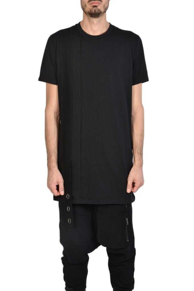 TR3J VOICES23 BLACK stretch cotton long oversize t-shirt 109 T SHIRT T-shirts for men LA HAINE INSIDE US TEPHRA