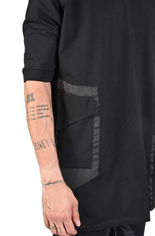 TR3M LOSKI23 BLACK cotton long oversize t-shirt