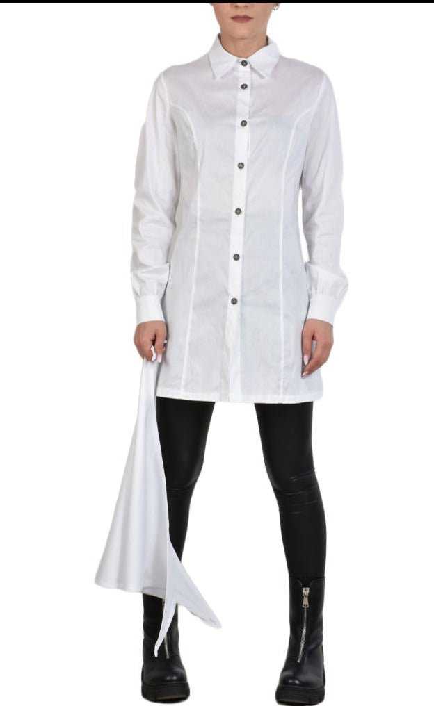 TR4B EUGEN23 WHITE Stretch Asymmetric Shirt 175 Shirts & Tops Shirt Women LA HAINE INSIDE US TEPHRA