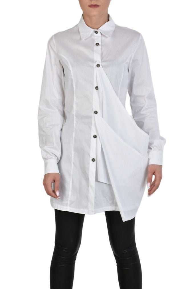 TR4B EUGEN23 WHITE Stretch Asymmetric Shirt 175 Shirts & Tops Shirt Women LA HAINE INSIDE US TEPHRA