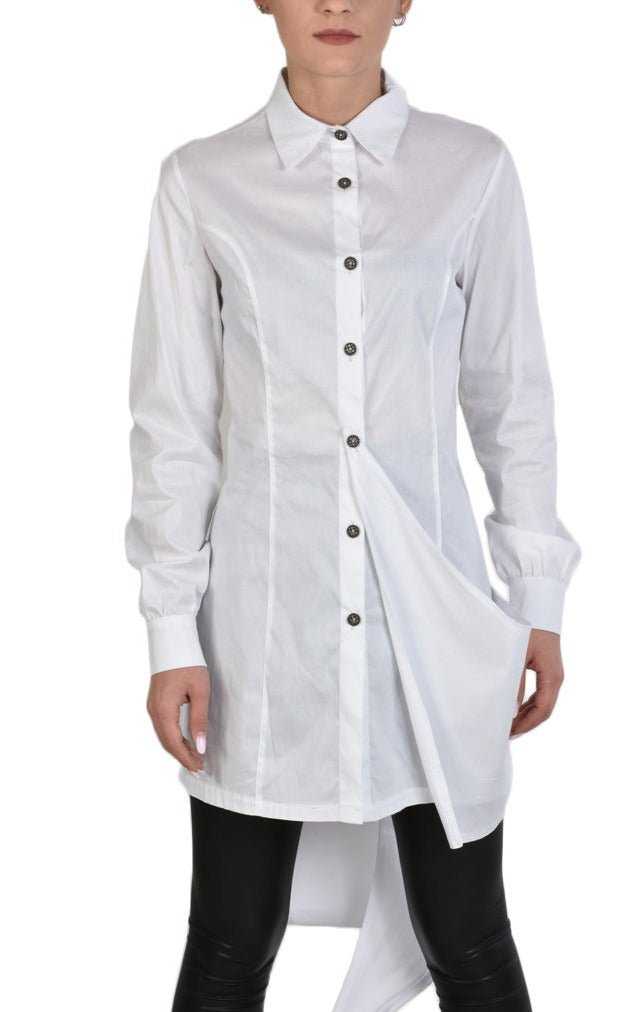 TR4B EUGEN23 WHITE Stretch Asymmetric Shirt 175 Shirts & Tops Shirt Women LA HAINE INSIDE US TEPHRA