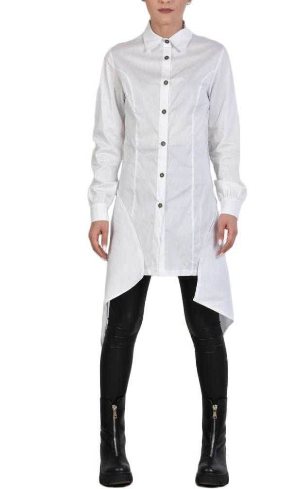 TR4B EUGEN23 WHITE Stretch Asymmetric Shirt 175 Shirts & Tops Shirt Women LA HAINE INSIDE US TEPHRA