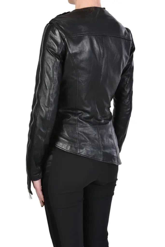 TR4B MYSTIC23 BLACK leather jacket woman 455 Coats & Jackets Jackets Woman LA HAINE INSIDE US TEPHRA