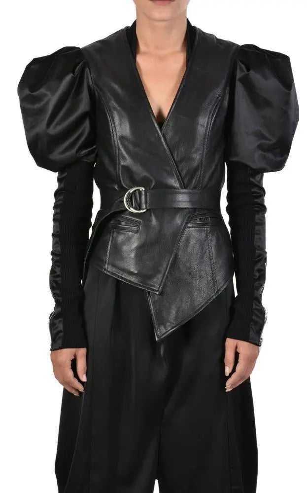 TR4B SEMIA20 BLACK luxurious leather jacket 528 Coats & Jackets Jackets Woman LA HAINE INSIDE US TEPHRA