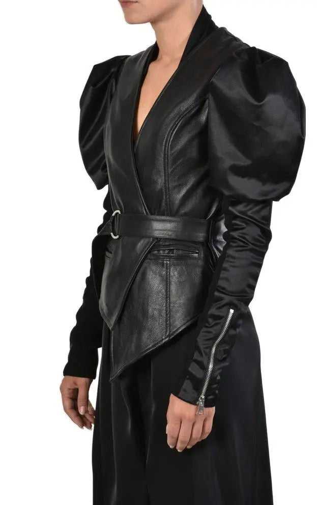 TR4B SEMIA20 BLACK luxurious leather jacket 528 Coats & Jackets Jackets Woman LA HAINE INSIDE US TEPHRA