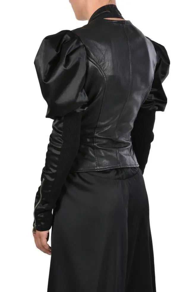 TR4B SEMIA20 BLACK luxurious leather jacket 528 Coats & Jackets Jackets Woman LA HAINE INSIDE US TEPHRA