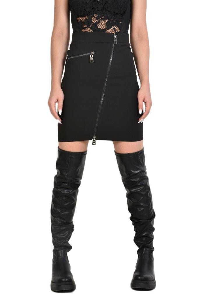 TR4B VALLADOLID23 Black Techno Stretch Skirt 139 woman Bottoms Woman LA HAINE INSIDE US TEPHRA